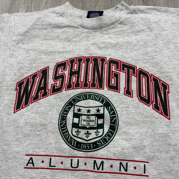 Vintage Washington University Shirt Men's Small Gray 90s USA Made Alumni 1990s - Picture 3 of 8